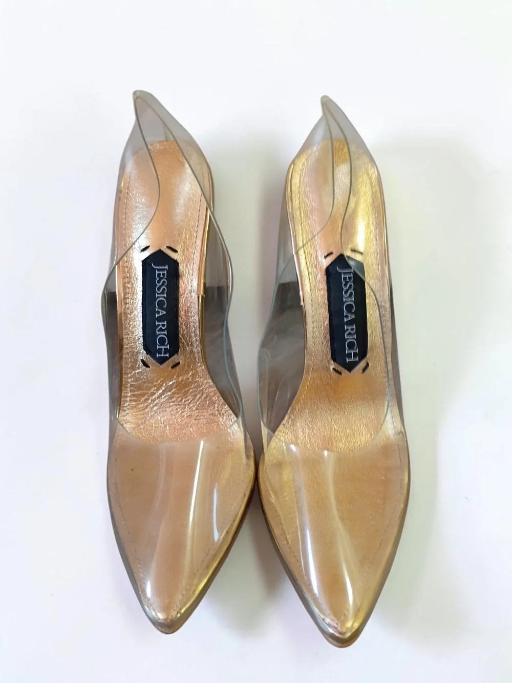 Jessica Rich Fancy Clear Pump Gold Stiletto